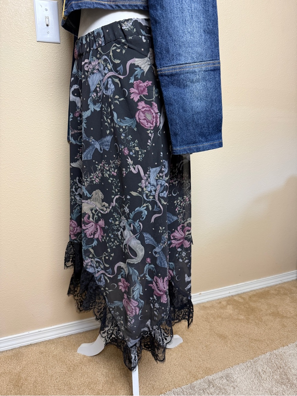 Disturbia Merunicorn Enchanted Forest Midi Skirt Size 10 Whimsigoth - Picture 8 of 10